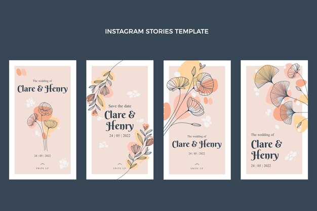 Watercolor floral instagram stories pack
