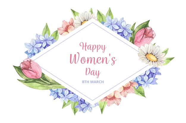 Международный женский день акварель цветочные