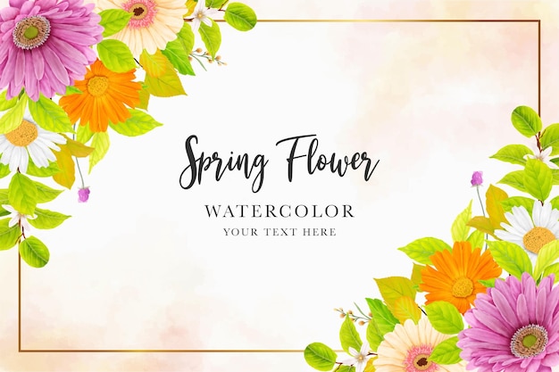 Free vector watercolor floral invitation card design