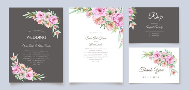 watercolor floral invitation card design