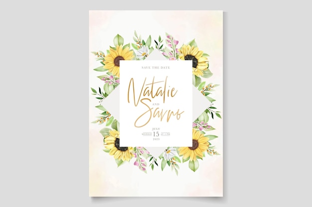 Watercolor floral invitation card set