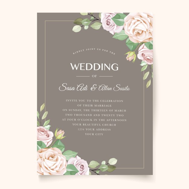 Watercolor floral invitation card theme