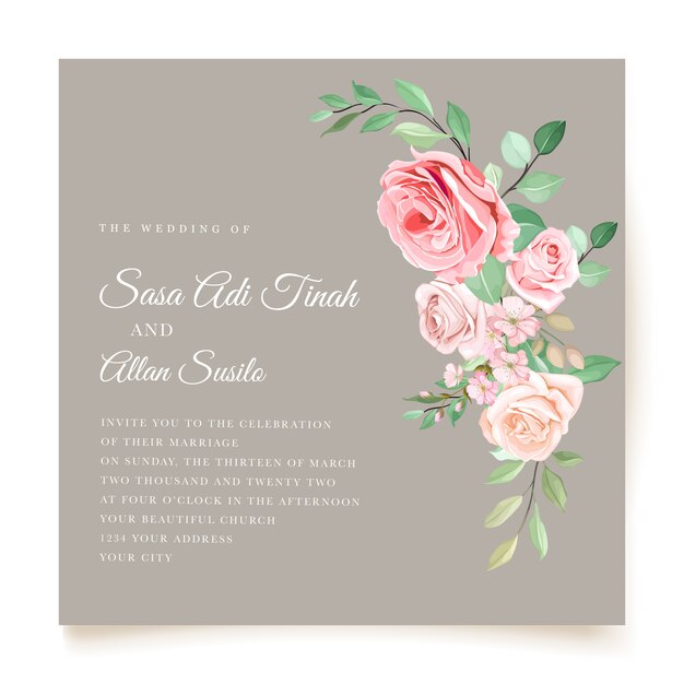 수채화 꽃 초대 카드 테마