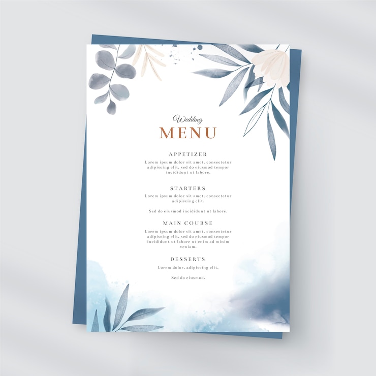 Free Vector watercolor floral menu template
