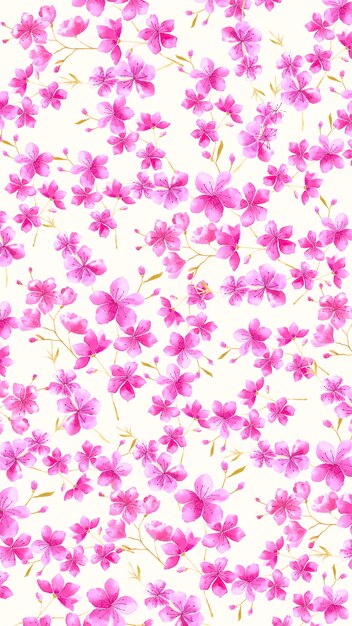 水彩花柄のモバイル画面の壁紙