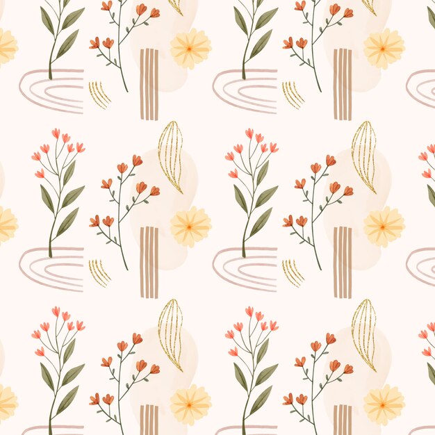 Watercolor floral motif pattern