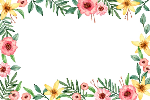 Watercolor floral natural background