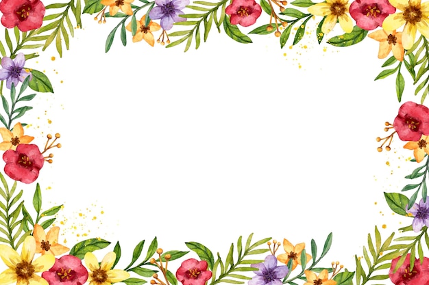 Watercolor floral nature background