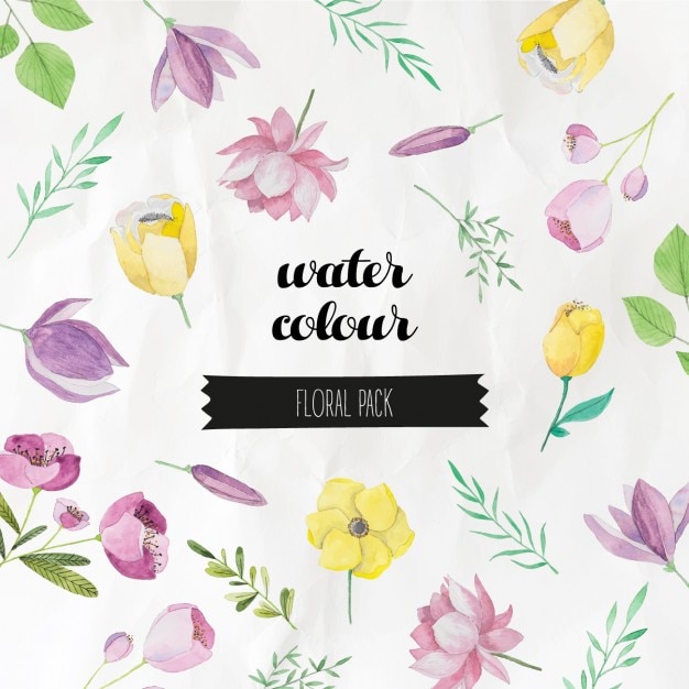 Free vector watercolor floral pack