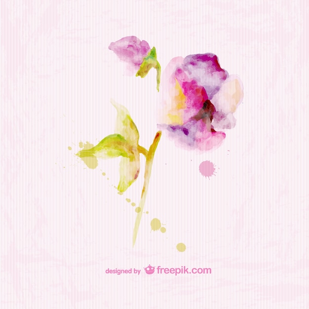 Free vector watercolor floral paper texture card design