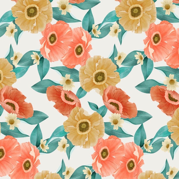 Free vector watercolor floral pattern design