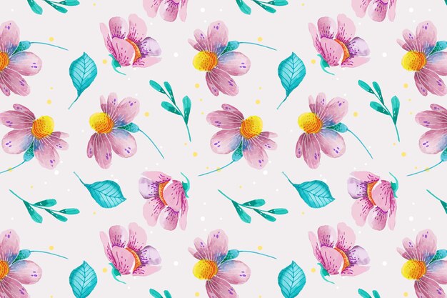 Watercolor floral pattern design