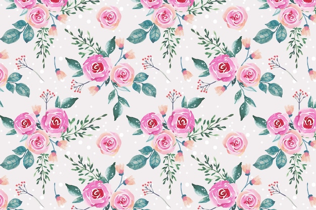 Free vector watercolor floral pattern design