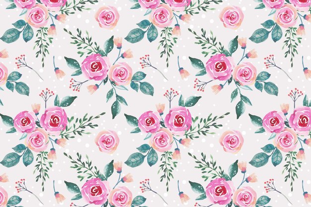 Watercolor floral pattern design