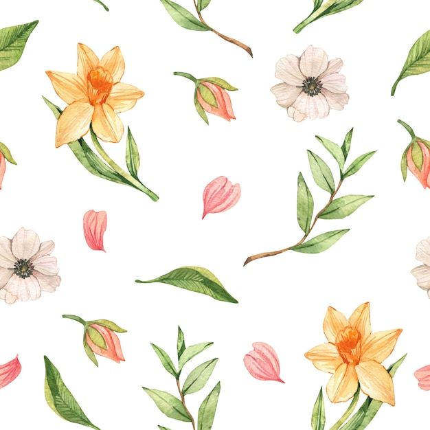 Watercolor floral pattern design