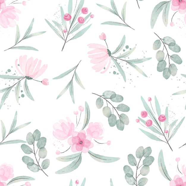 Watercolor floral pattern design