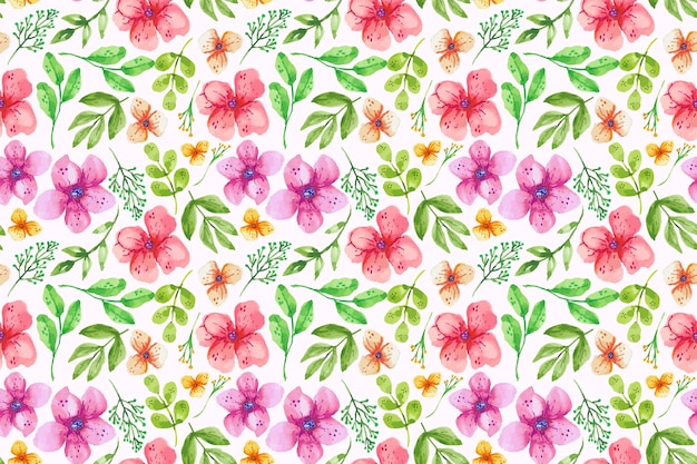 Free vector watercolor floral pattern design