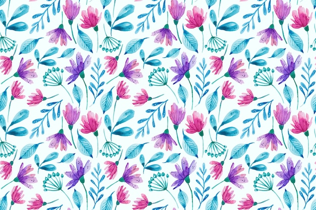 Free vector watercolor floral pattern design