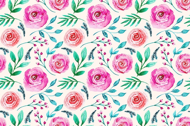 Free vector watercolor floral pattern design