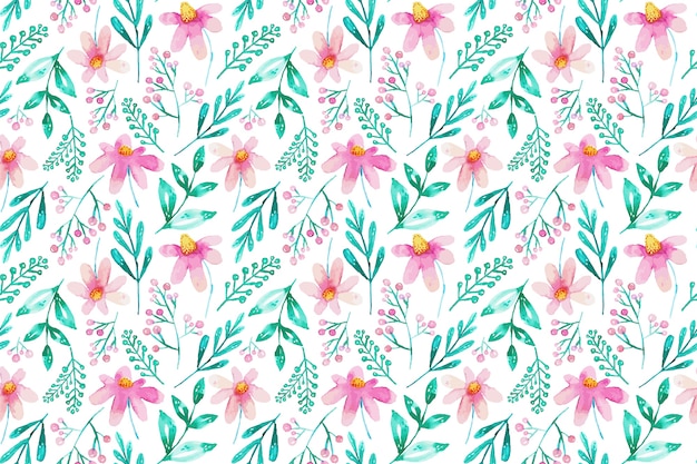 Free vector watercolor floral pattern design