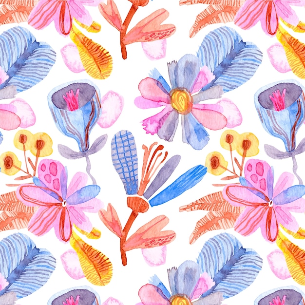 Free vector watercolor floral pattern design