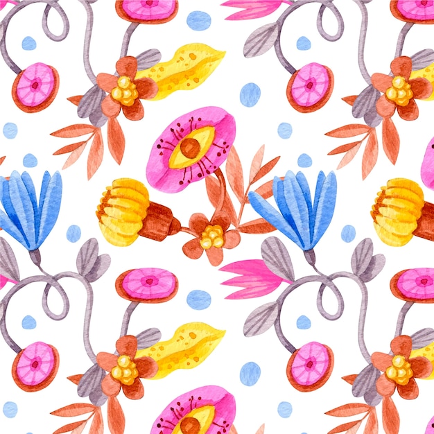 Free vector watercolor floral pattern design