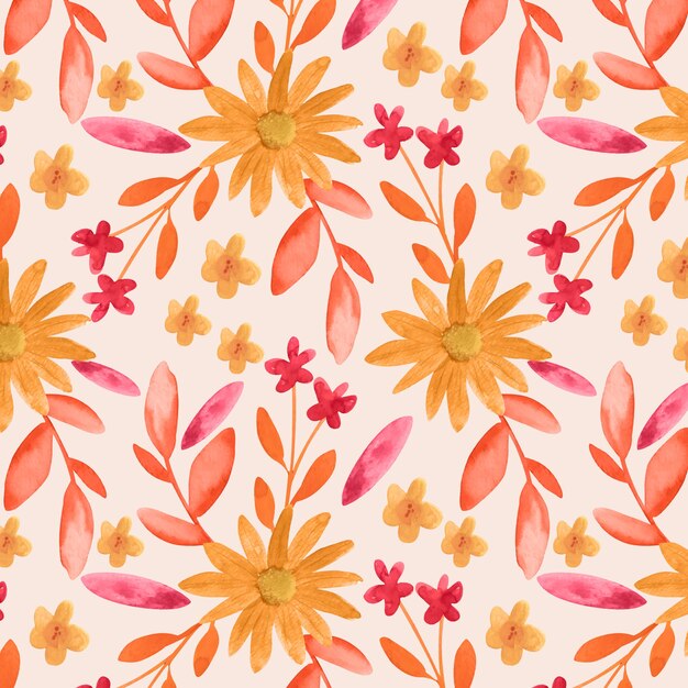 Watercolor floral pattern design