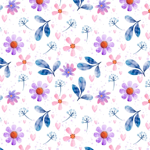 Watercolor floral pattern design