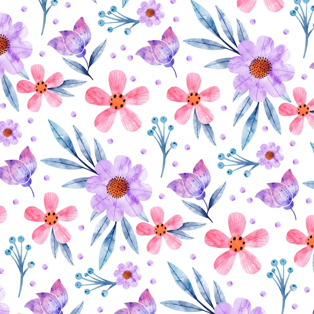 Free vector watercolor floral pattern design