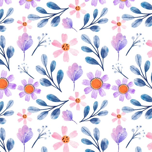 Watercolor floral pattern design