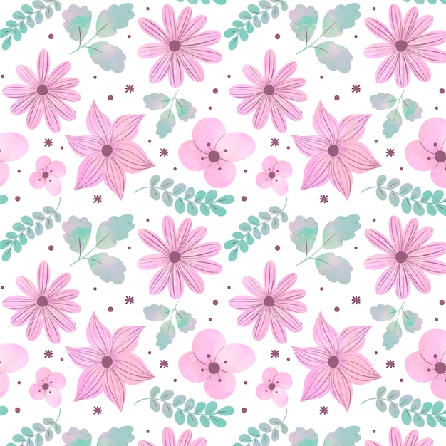 Free vector watercolor floral pattern design