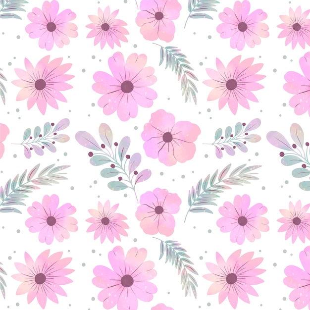 Watercolor floral pattern design