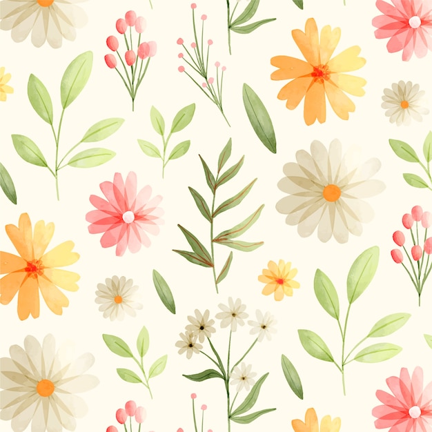 Watercolor floral pattern design