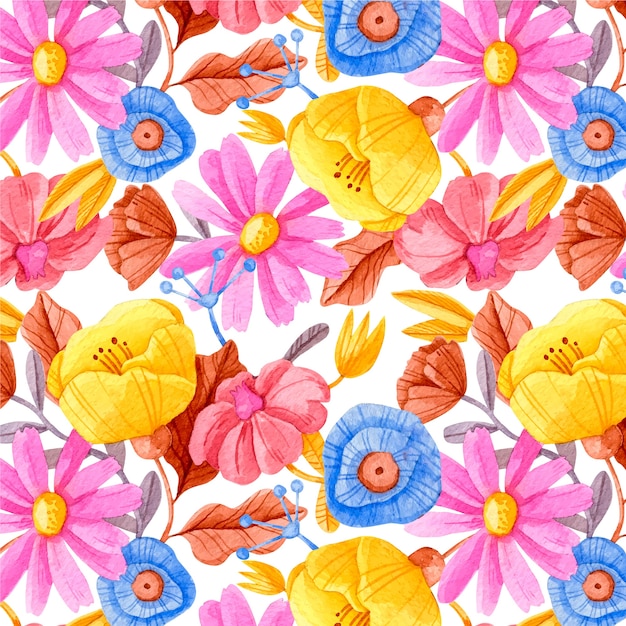 Watercolor floral pattern design