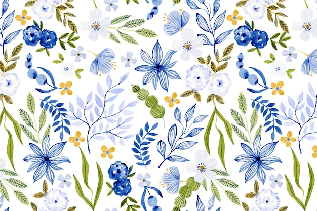 Watercolor floral pattern design