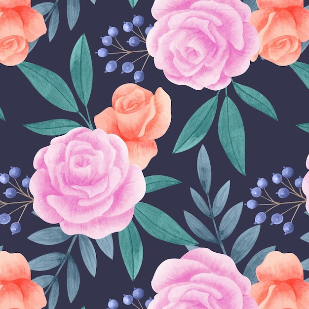 Watercolor floral pattern