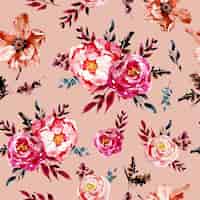 Free vector watercolor floral pink pattern
