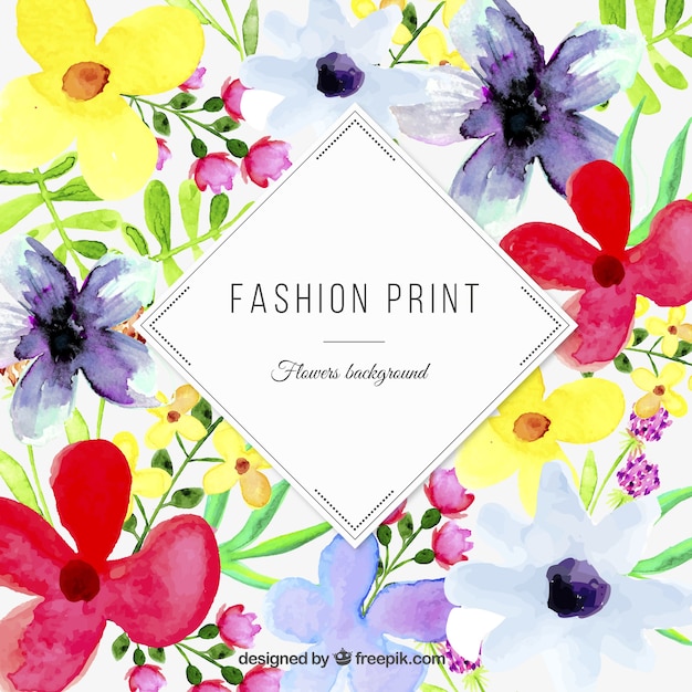 Watercolor floral print