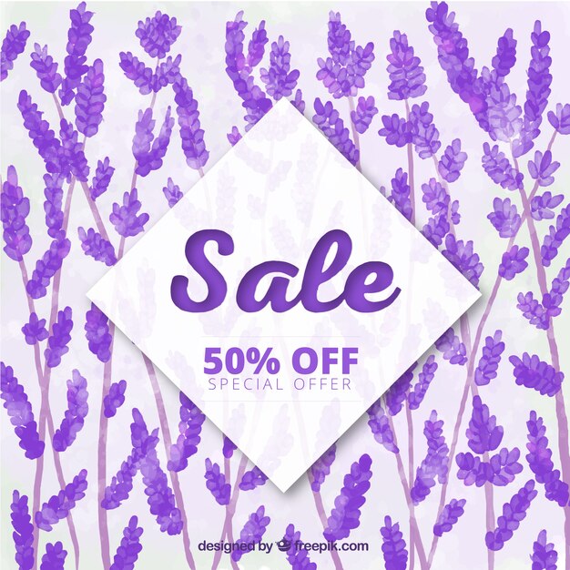 Free vector watercolor floral sale composition