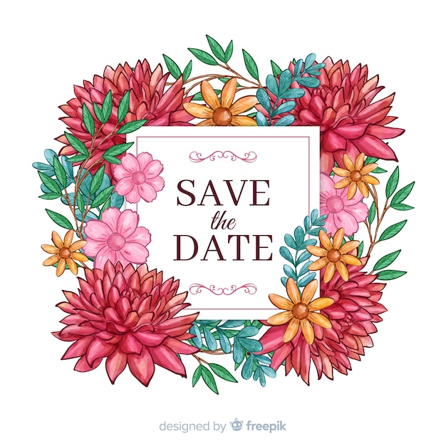 Watercolor floral save the date