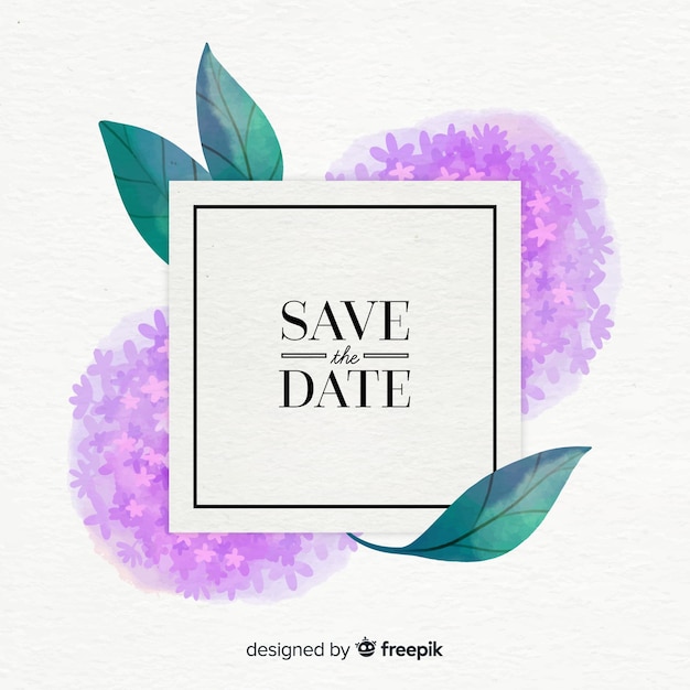 Watercolor floral save the date