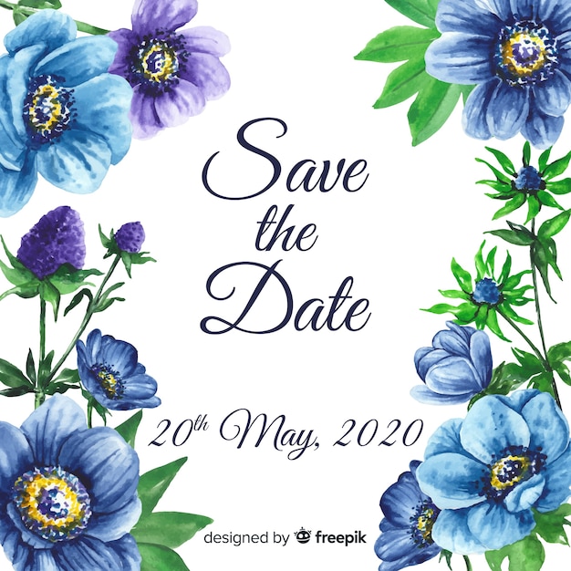 Watercolor floral save the date