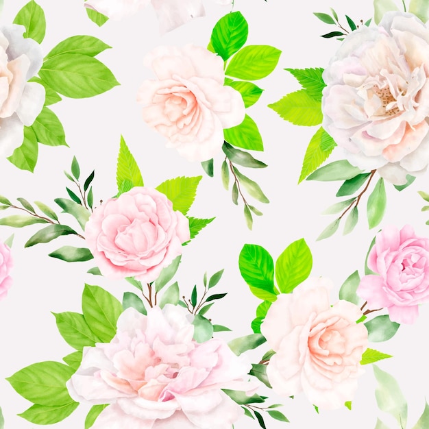 Free vector watercolor floral seamless pattern design
