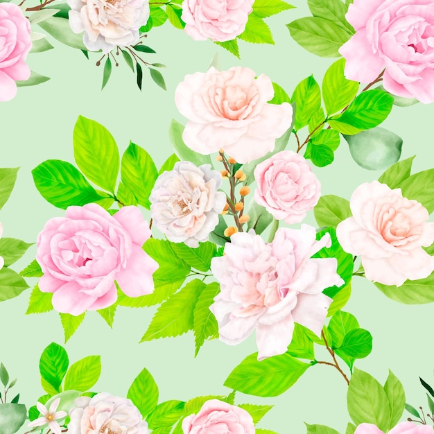 watercolor floral seamless pattern design