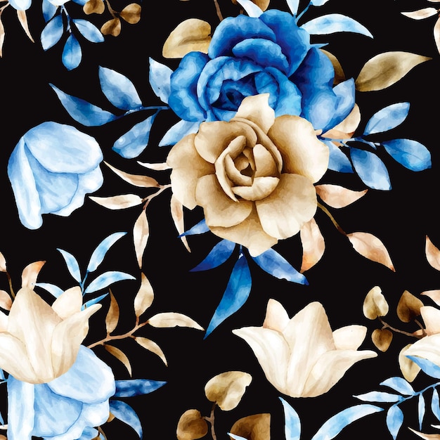 watercolor floral seamless pattern design