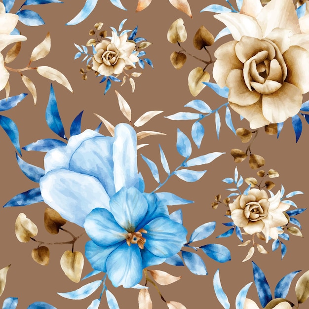 수채화 꽃 원활한 패턴 디자인