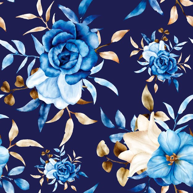 watercolor floral seamless pattern design