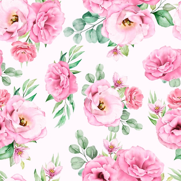 Watercolor floral seamless pattern