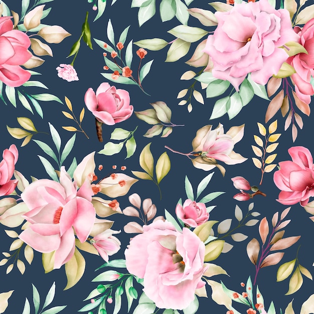 Free vector watercolor floral seamless pattern