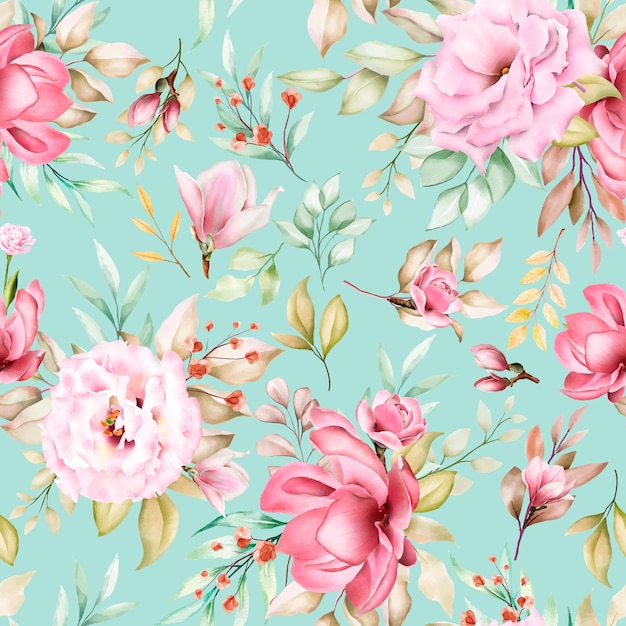 Free vector watercolor floral seamless pattern